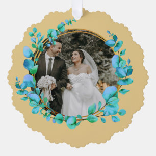 Elegante Wasserfarbe Botanik für Hochzeitsfoto Ornament Karte
