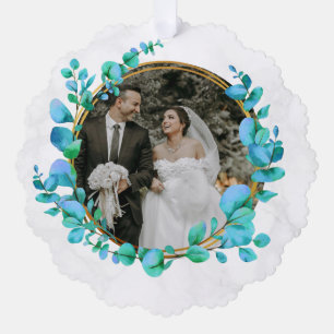 Elegante Wasserfarbe Botanik für Hochzeitsfoto Ornament Karte