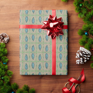 Elegante Wasserfarbe botanische Blätter Grün Geschenkpapier