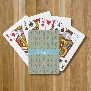 Elegante Wasserfarbe botanische Blätter Grün Spielkarten