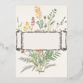 Elegante Wasserfarbe-Botanische Blumige Rahmen Hoc Folieneinladung