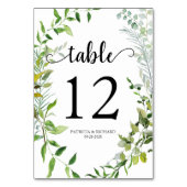 Elegante Wasserfarbe Botanische Vegetation Tischnummer (Rückseite)