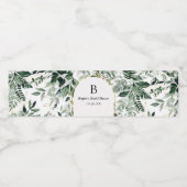 Elegante Wasserfarbe Botanische Vegetation Wasserflaschenetikett (Einzelnes Label)