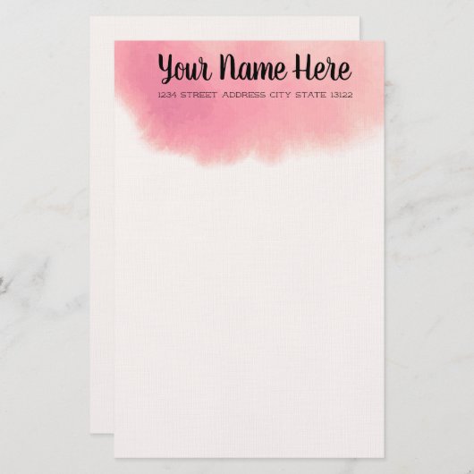 Elegante Wasserfarbe Briefpapier (Vorne/Hinten)