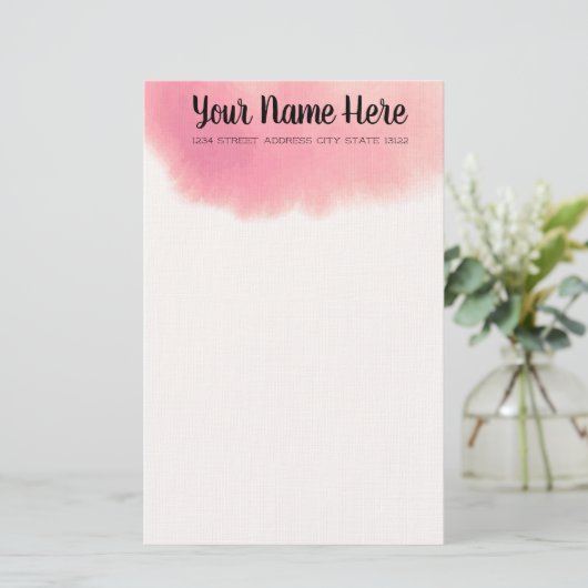 Elegante Wasserfarbe Briefpapier (Stehend Vorderseite)