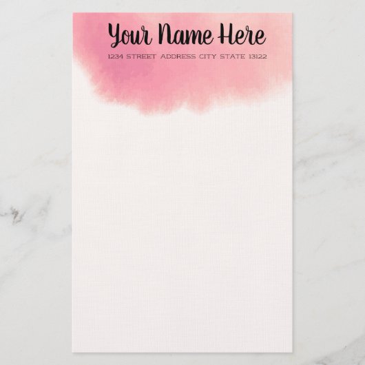 Elegante Wasserfarbe Briefpapier (Vorderseite)