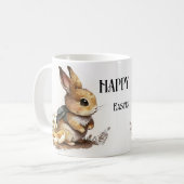 Elegante Wasserfarbe Bunny Happy Osterfeier Kaffeetasse (Vorderseite Links)