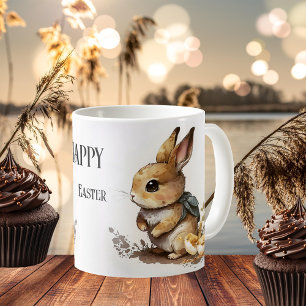 Elegante Wasserfarbe Bunny Happy Osterfeier Kaffeetasse