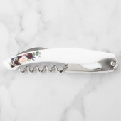 Elegante Wasserfarbe Burgund Blauer Blumenzwiebeln Kellnermesser (Rückseite)