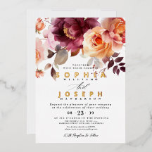 Elegante Wasserfarbe Burgundy Bouquet Blumenhochze