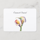 Elegante Wasserfarbe Calla Lilies Romantische Blum Begleitkarte (Rückseite)