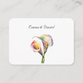 Elegante Wasserfarbe Calla Lilies Romantische Blum Begleitkarte (Rückseite)