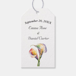 Elegante Wasserfarbe Calla Lilies Romantische Blum Geschenkanhänger