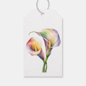 Elegante Wasserfarbe Calla Lilies Romantische Blum Geschenkanhänger (Rückseite)