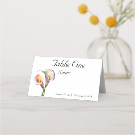 Elegante Wasserfarbe Calla Lilies Romantische Blum Platzkarte