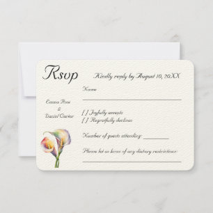 Elegante Wasserfarbe Calla Lilies Romantische Blum RSVP Karte