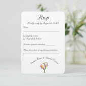 Elegante Wasserfarbe Calla Lilies Romantische Blum RSVP Karte (Stehend Vorderseite)