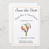Elegante Wasserfarbe Calla Lilies Romantische Blum Save The Date (Vorne/Hinten)