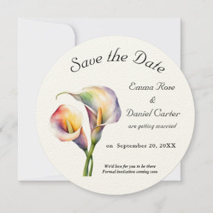 Elegante Wasserfarbe Calla Lilies Romantische Blum Save The Date