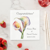 Elegante Wasserfarbe Calla Lilies Romantische Blum Serviette (Beispiel)