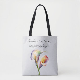 Elegante Wasserfarbe Calla Lilies Romantische Blum Tasche