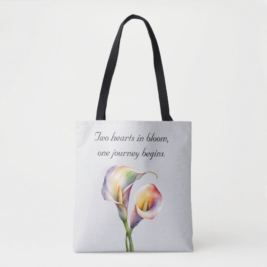 Elegante Wasserfarbe Calla Lilies Romantische Blum Tasche (Vorderseite)