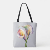 Elegante Wasserfarbe Calla Lilies Romantische Blum Tasche (Rückseite)