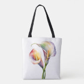 Elegante Wasserfarbe Calla Lilies Romantische Blum Tasche (Rückseite)