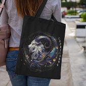 Elegante Wasserfarbe Capricorne Zodiac Black Tasche