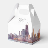 Elegante Wasserfarbe Chicago Hochzeit Geschenkschachtel (Rückseite)