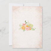 Elegante Wasserfarbe Citrus Pink Blume Bridal Sho Einladung (Rückseite)