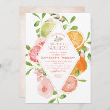 Elegante Wasserfarbe Citrus Pink Blume Bridal Sho