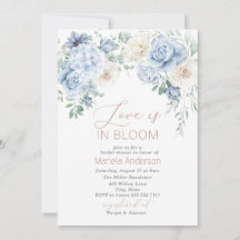 Elegante Wasserfarbe Dusty Blue Blumen Bridal Show