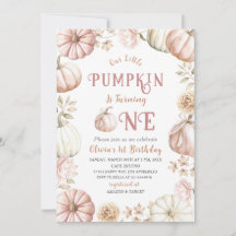 Elegante Wasserfarbe Ein 1. Geburtstag Kürbis ist 