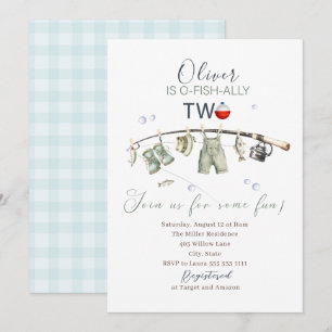 Elegante Wasserfarbe Ein kleiner Fischer 2. Geburt Einladung