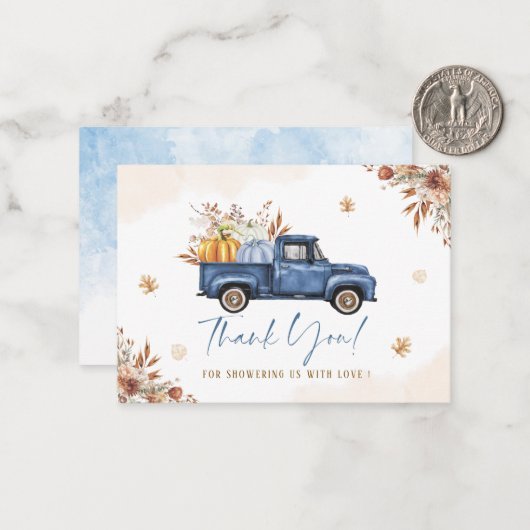 Elegante Wasserfarbe Ein süßer Kürbis ist auf der Mitteilungskarte (Vorderseite/Rückseite Beispiel)