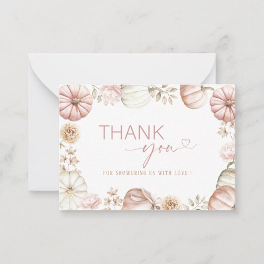 Elegante Wasserfarbe Ein süßer Kürbis ist auf der Mitteilungskarte (Vorderseite)