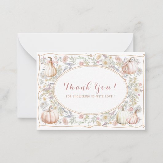 Elegante Wasserfarbe Ein süßer Kürbis ist auf der Mitteilungskarte (Vorderseite)