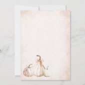 Elegante Wasserfarbe Ein süßer Kürbiskürbis Baby S Einladung (Rückseite)