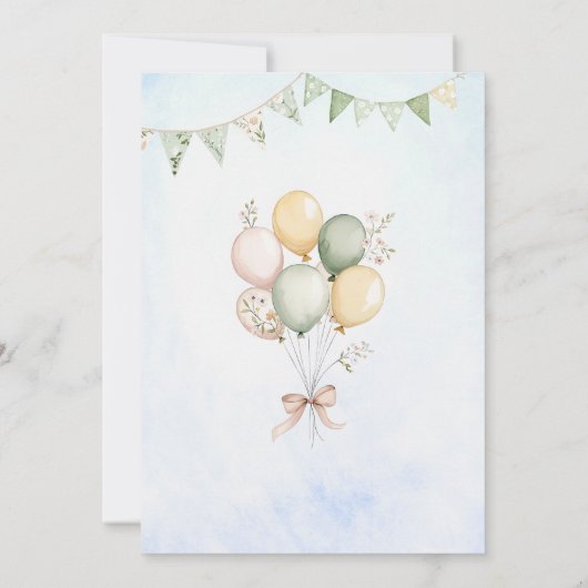 Elegante Wasserfarbe Eine alberne Gans am 2. Gebur Einladung (Rückseite)