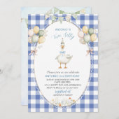 Elegante Wasserfarbe Eine alberne Gans am 2. Gebur Einladung (Vorne/Hinten)