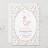 Elegante Wasserfarbe Eine alberne Gans am 2. Gebur Einladung (Vorderseite)