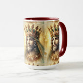 Elegante Wasserfarbe eines klugen Königs Tasse (VorderseiteRechts)