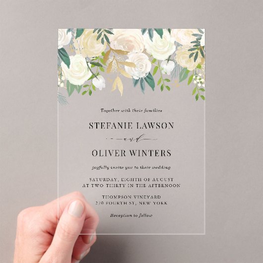 Elegante Wasserfarbe Elfenbeinerbein Acryleinladungen (Insitu (Handheld))