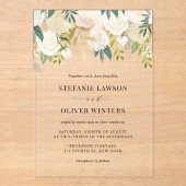 Elegante Wasserfarbe Elfenbeinerbein Acryleinladungen (Vorderseite)