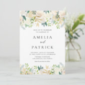Elegante Wasserfarbe Elfenbeinerbein Einladung (Stehend Vorderseite)