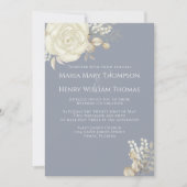 Elegante Wasserfarbe Elfenbeinfarben Rose Einladung (Vorderseite)