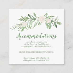 Elegante Wasserfarbe Elfenbeinhochzeit Rose Begleitkarte