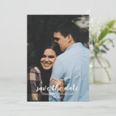 Elegante Wasserfarbe Elfenbeinhochzeit Sichern Sie Einladung (Stehend Vorderseite)