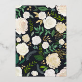 Elegante Wasserfarbe Elfenbeinspitze Hochzeitsfeie Folieneinladung (Rückseite)